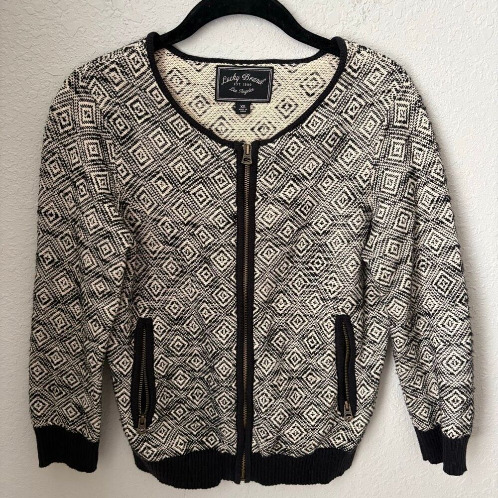 Lucky Brand Women's Bomber Sweater Jacket Size XS